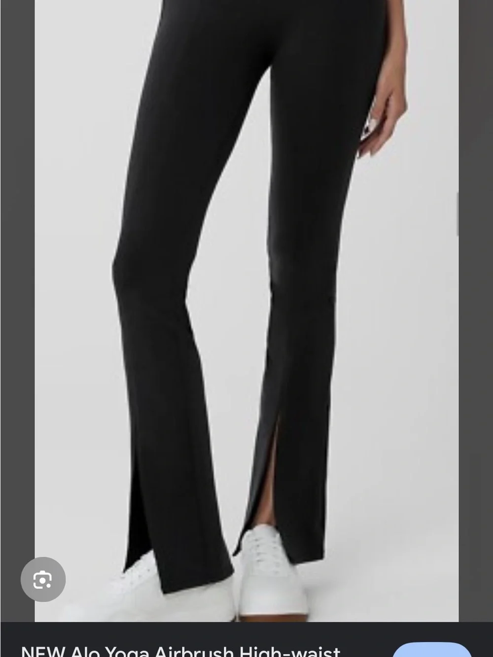 ALO Yoga Black Split-Hem flare Pants